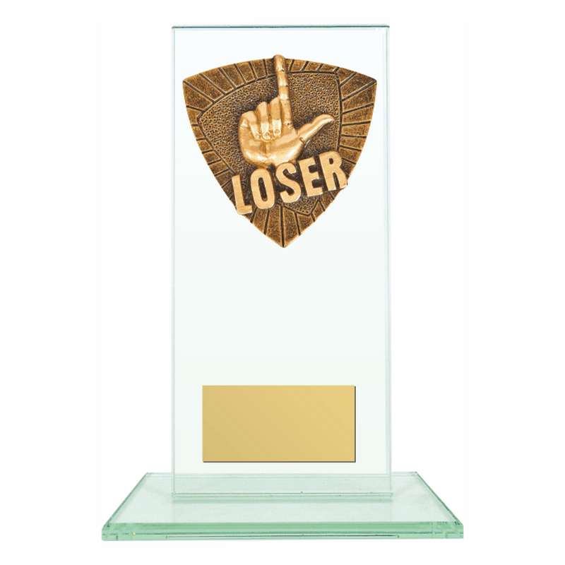 Jade Glass Stand with Resin Loser Trim – Clear
