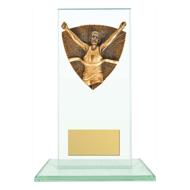 Jade Glass Stand with Resin Male Runner Trim – Clear