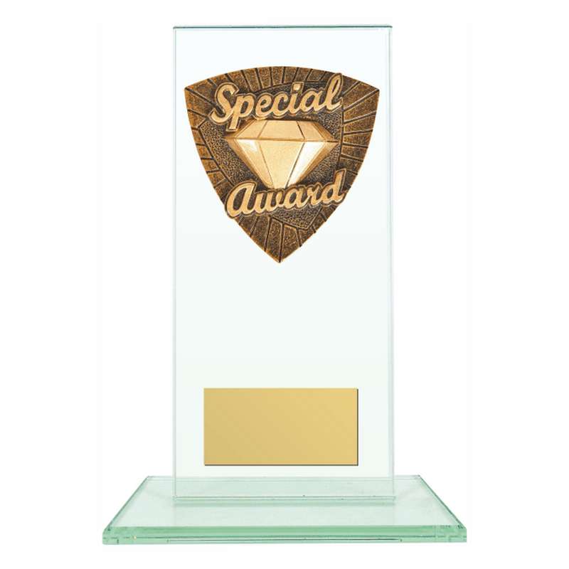 Jade Glass Stand with Resin Special Award Trim – Clear
