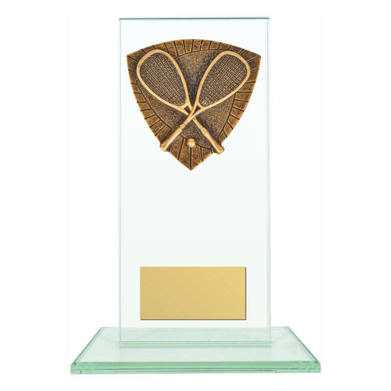 Jade Glass Stand with Resin Squash Trim – Clear