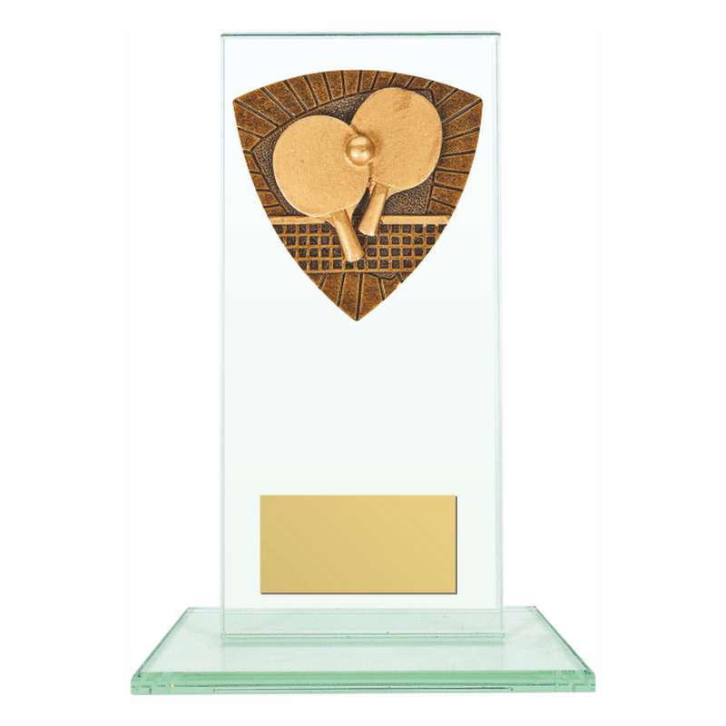 Jade Glass Stand with Resin Table Tennis Trim – Clear