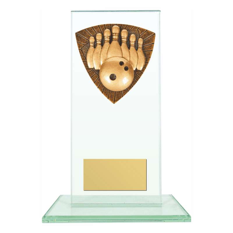 Jade Glass Stand with Resin Ten Pin Trim – Clear