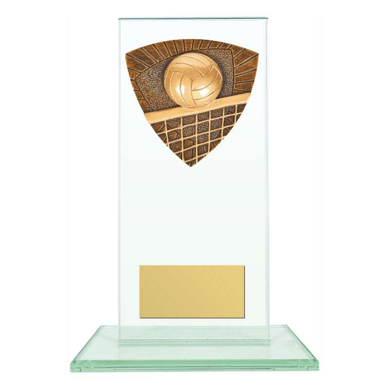 Jade Glass Stand with Resin Volleyball Trim – Clear