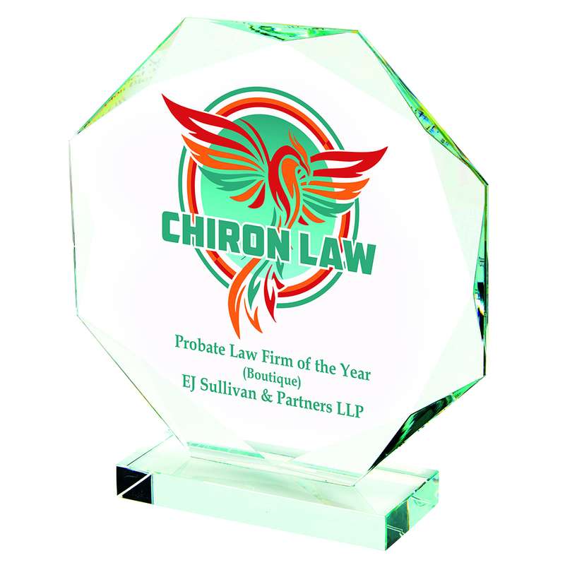 Crystal Octagon Award for Colour Printing (In Presentation Case) – Clear