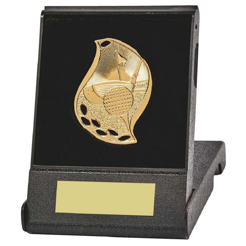Flame Golf Medal in Case (Gold) – Gold