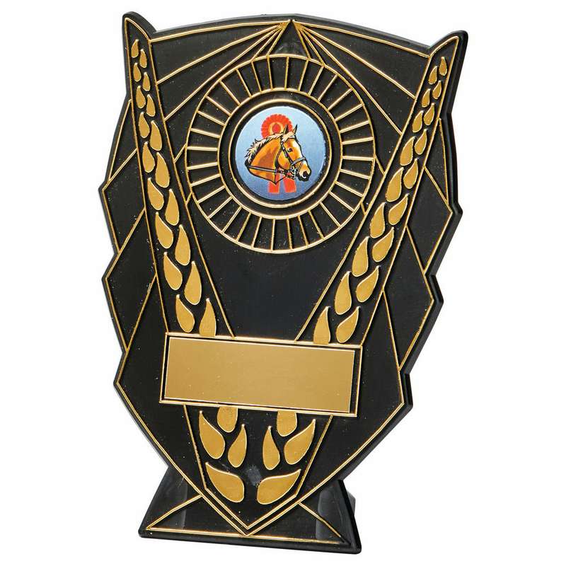 Black Plastic V Shield Award – Gold/Black