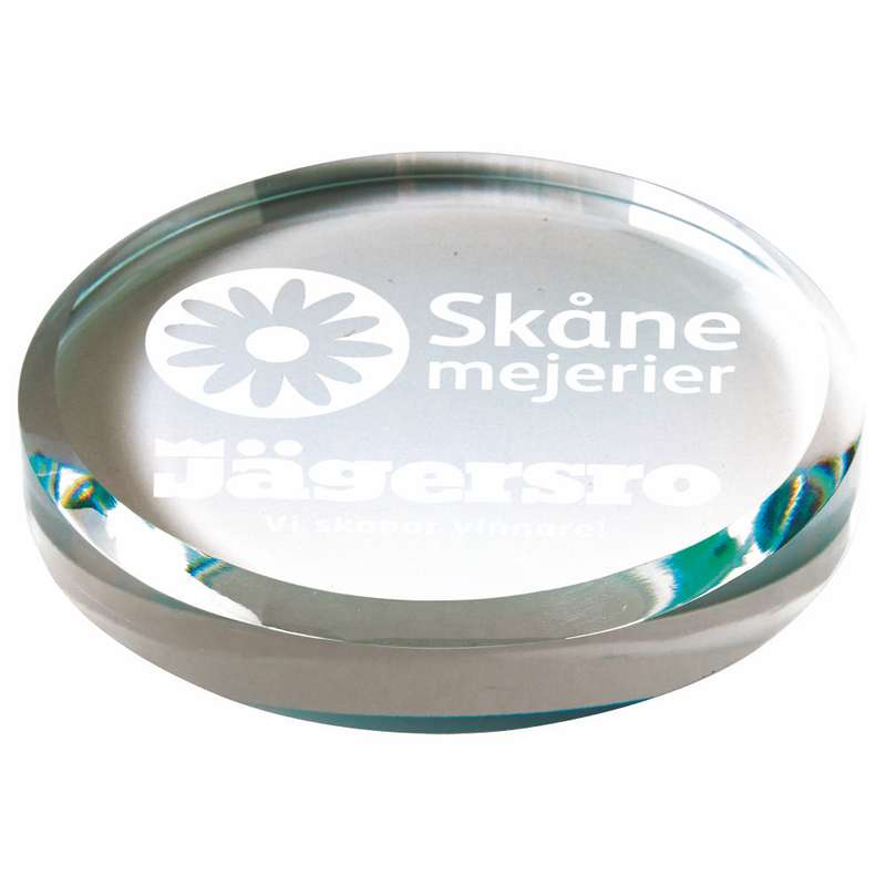 Round Glass Paperweight (In Presentation Case) – Clear