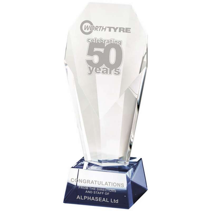 Crystal Award with Blue Tint – Clear