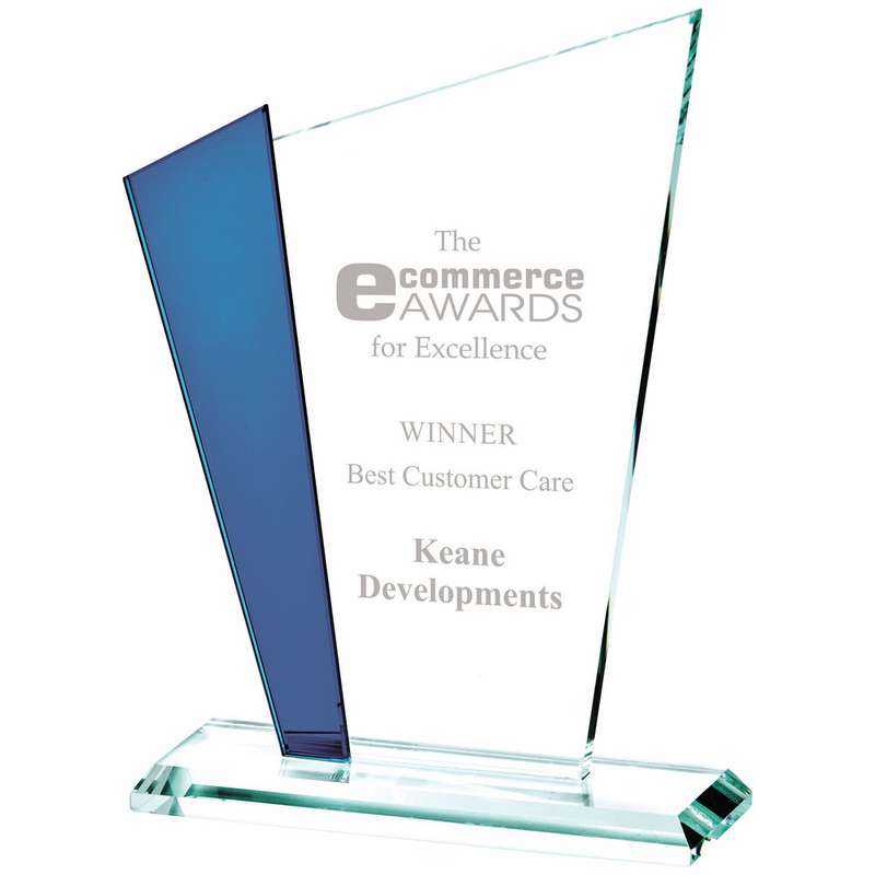 Clear/Blue Glass Stand (In Presentation Case) – Clear