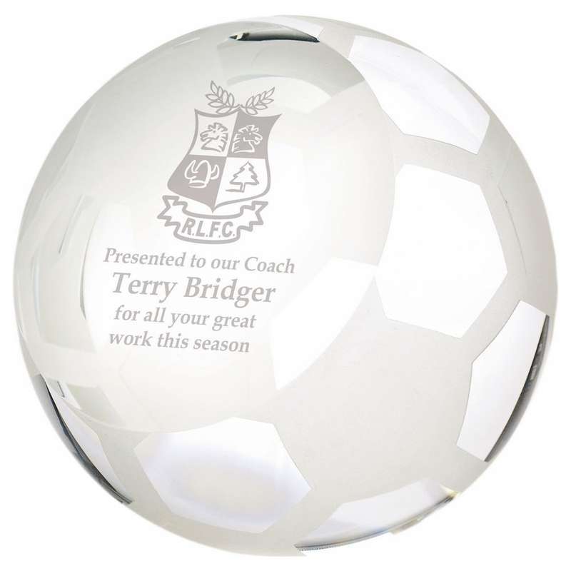 Crystal Football Award – Heavy – Clear