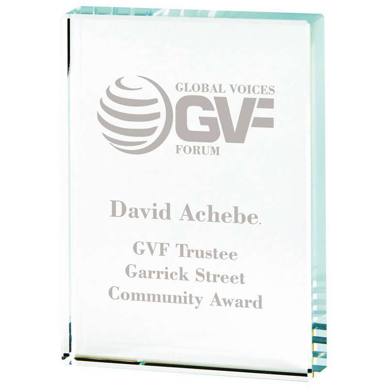 Crystal Block Award (In Presentation Case) – 20mm Thick – Clear