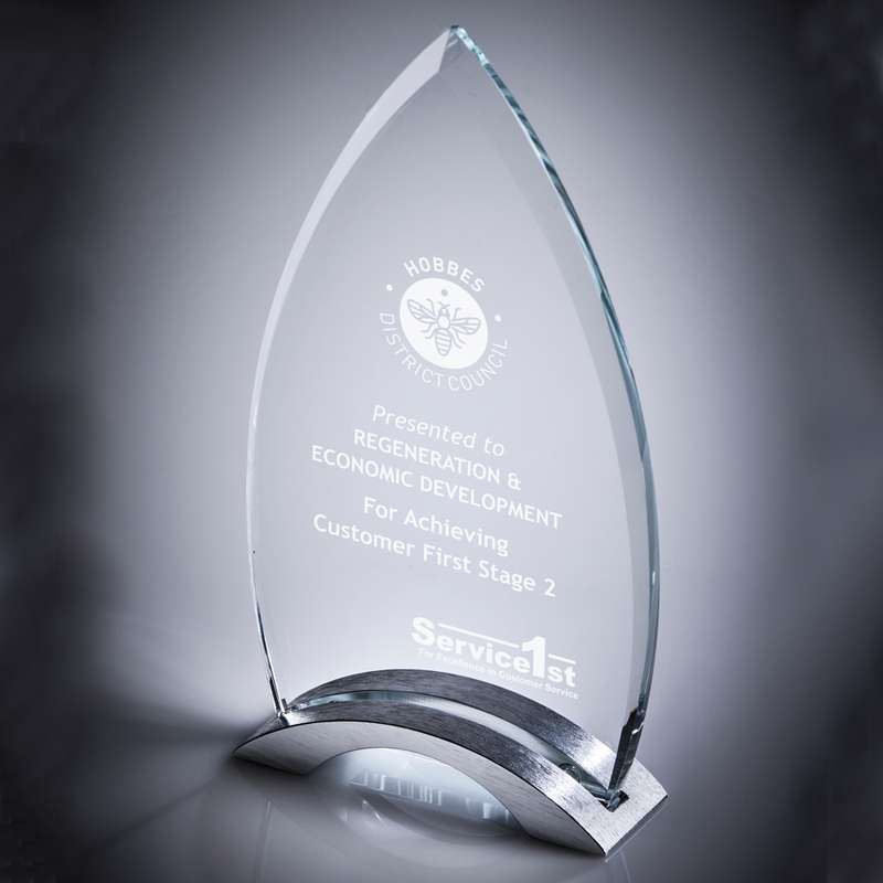 Glass Spearhead on Metal Base – Clear