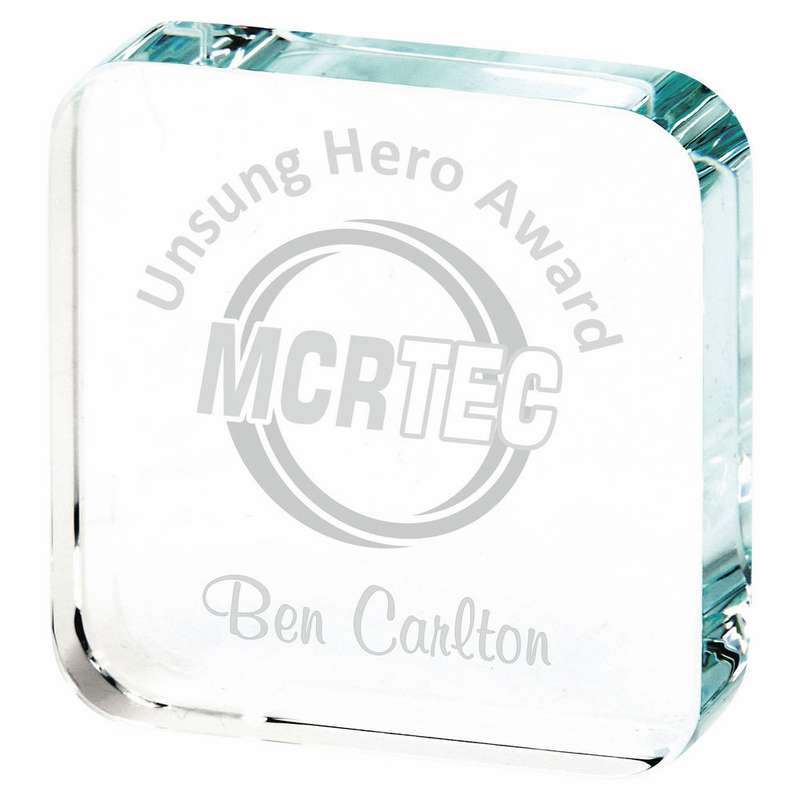 Clear Glass Square Mini Award – Clear