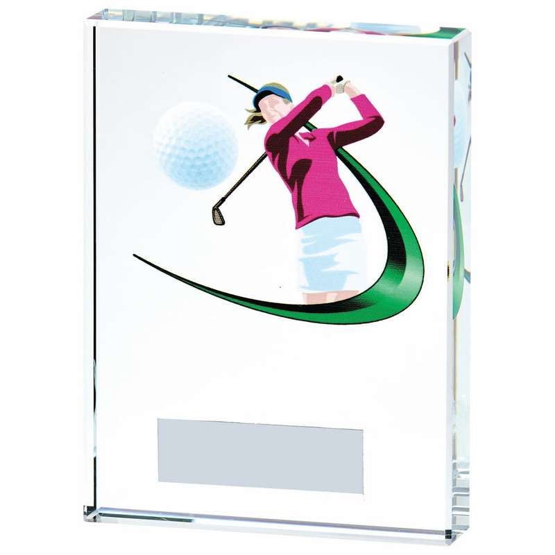 Clear/Colour Glass Golf Award – Female – Clear