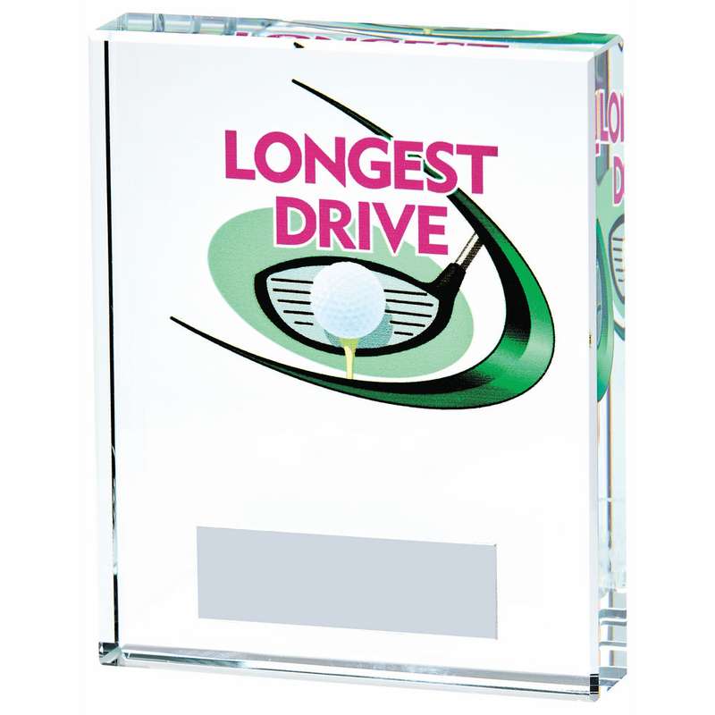 Clear/Colour Glass Golf Longest Drive – Clear