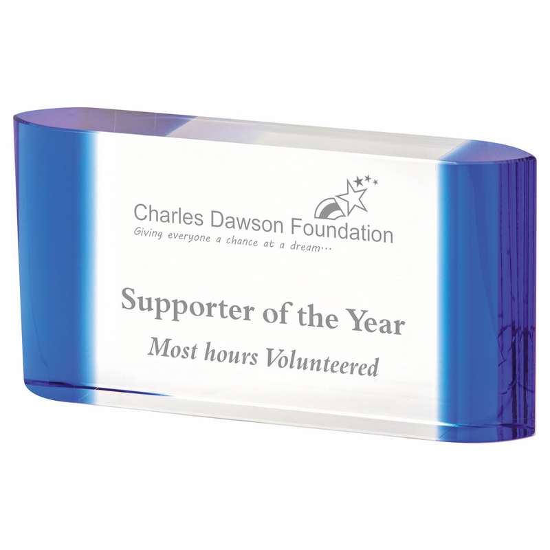 Blue Edged Glass Block – Blue