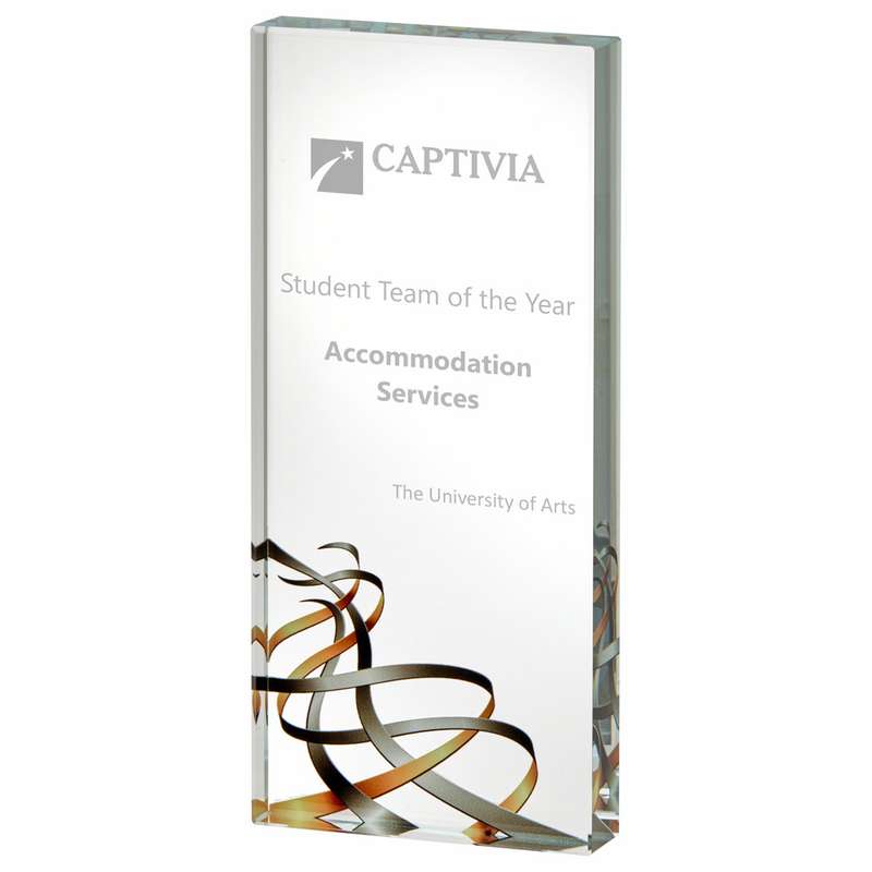 Silver/Gold Ribbon Glass Block – Silver/Gold