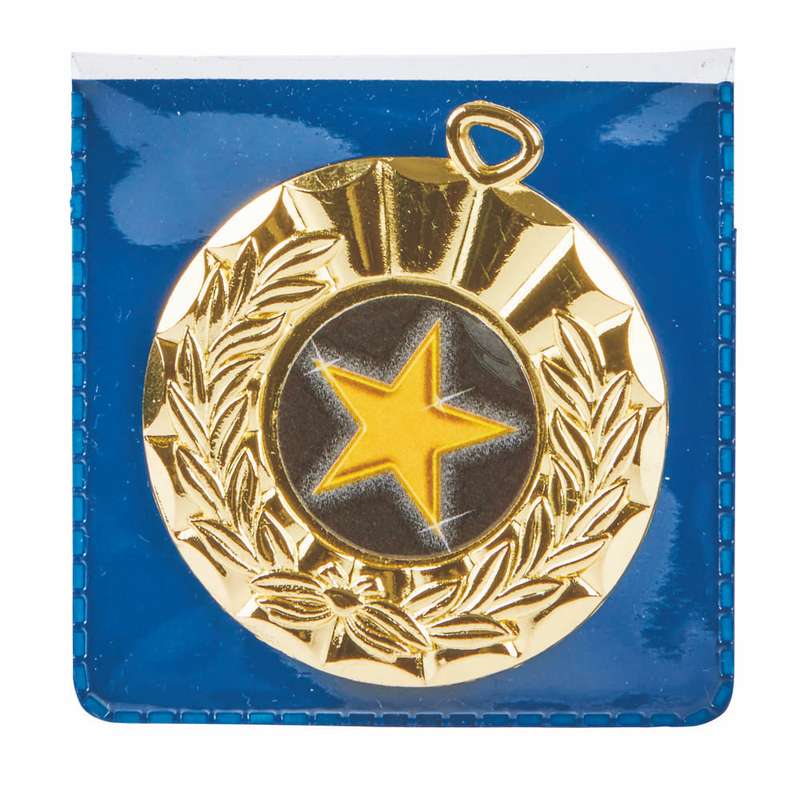 Blue Plastic Medal Wallet to fit 50mm Medal – Blue