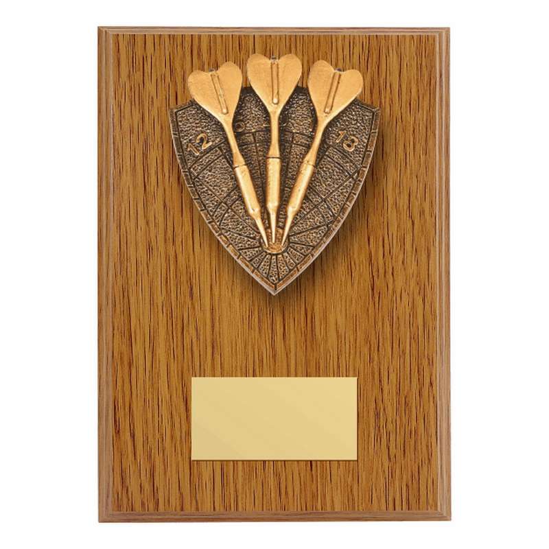 Wood Plaque with Resin Darts Trim – Light Oak