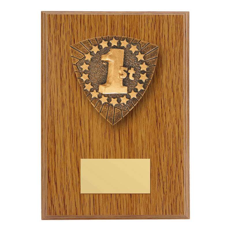 Wood Plaque with Resin 1st Trim – Light Oak
