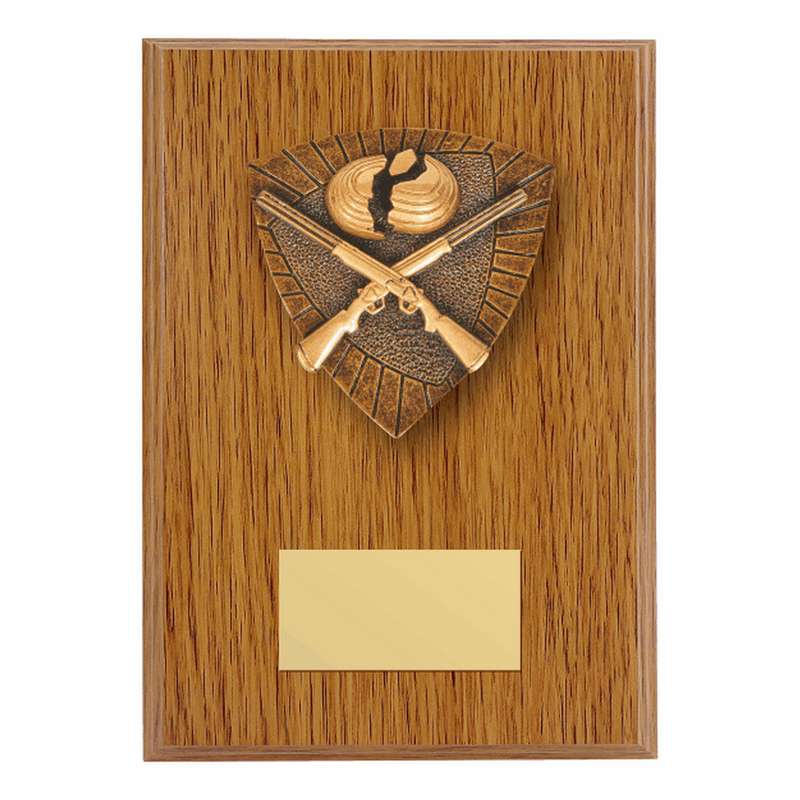 Wood Plaque with Resin Clayshoot Trim – Light Oak