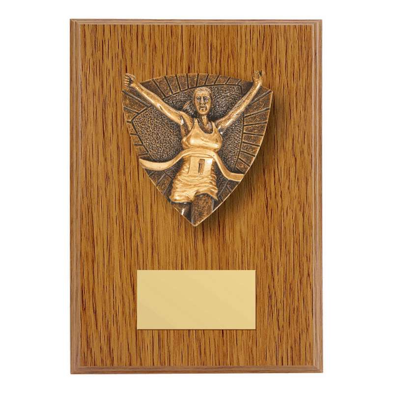 Wood Plaque with Resin Female Runner Trim – Light Oak