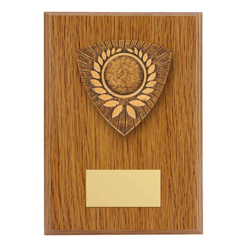 Wood Plaque with Resin Wreath Adapter Trim – Light Oak