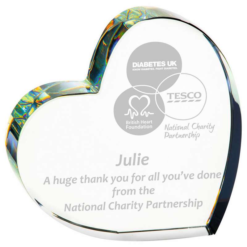 Clear Heart Shaped Award – 25mm Thickness – Clear