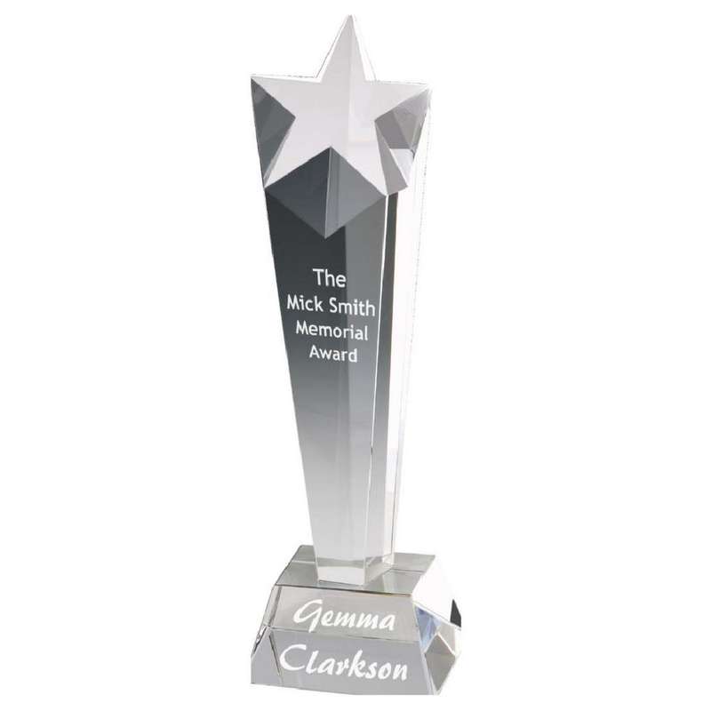 Crystal Star Column Trophy – Clear