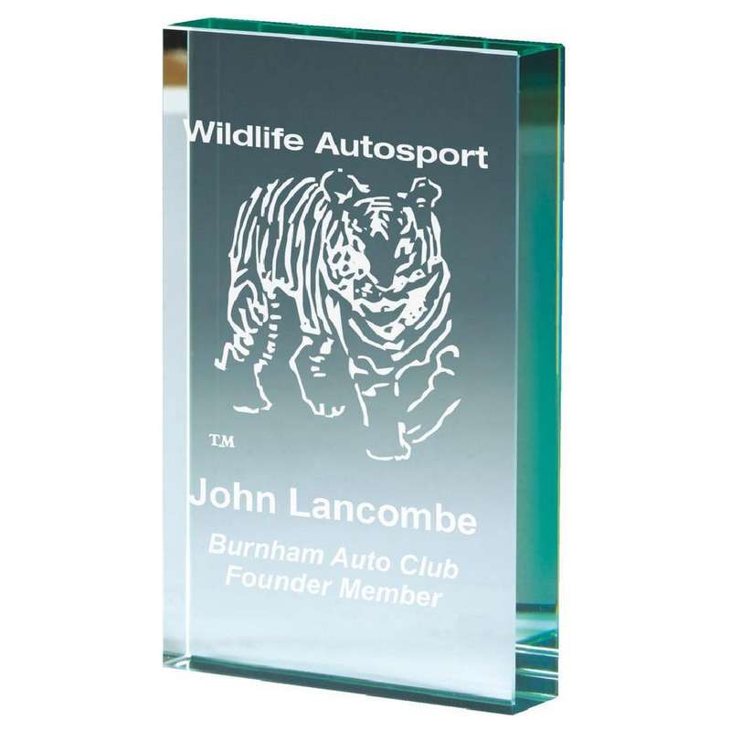 Premium Jade Glass Block Award (In Presentation Case) – Jade