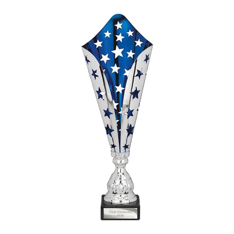 Galaxy Laser Trophy Silver & Blue