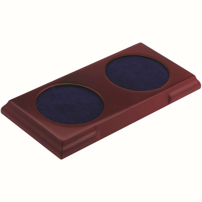 RECTANGLE WOODEN BASE – (2 x 76mm RECESS) 8.75 x 4.25in