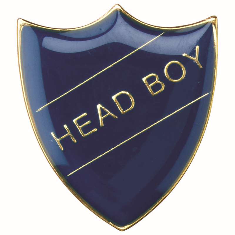 SCHOOL SHIELD BADGE (HEAD BOY) BLUE – 1.25in
