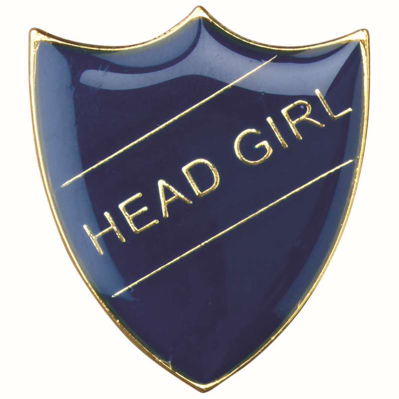 SCHOOL SHIELD BADGE (HEAD GIRL) BLUE – 1.25in
