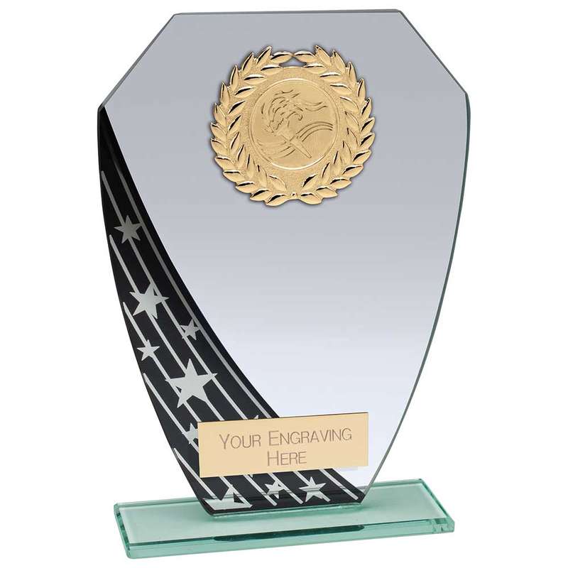 Starlight Hex Jade Glass Award Black