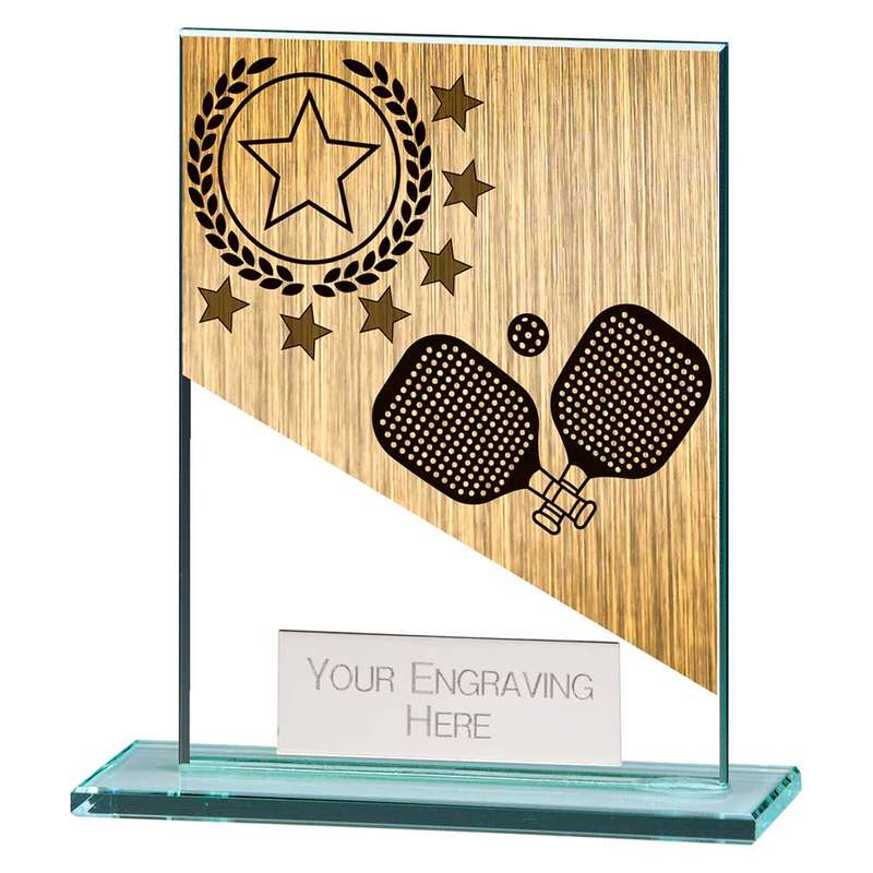 Mustang Pickleball Jade Glass Award