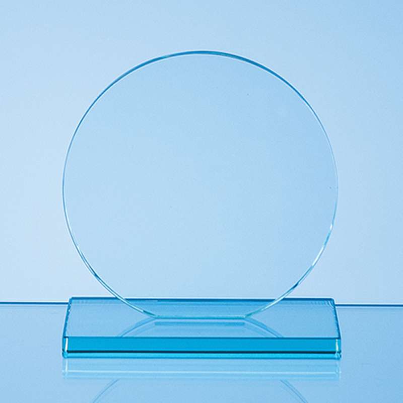 10cm x 10mm Jade Glass Circle Award