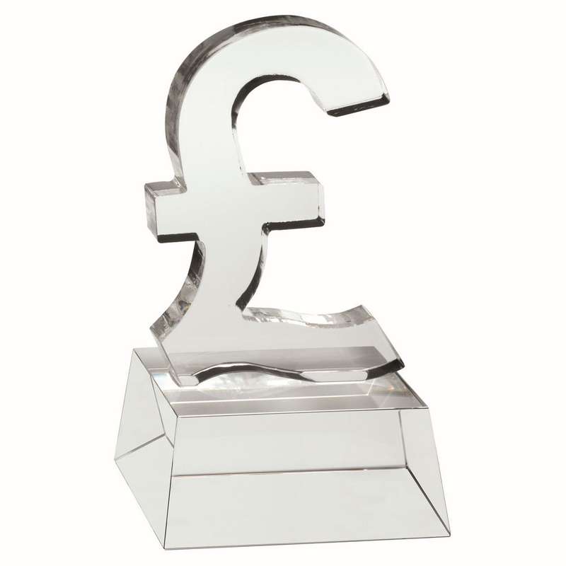 CLEAR GLASS POUND SIGN ON BASE – 4.75in