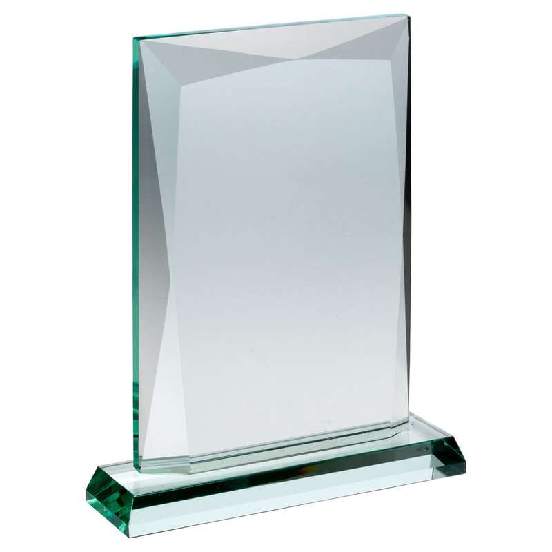 JADE GLASS CHUNKY RECTANGLE PLAQUE (19mm THICK) – 8in