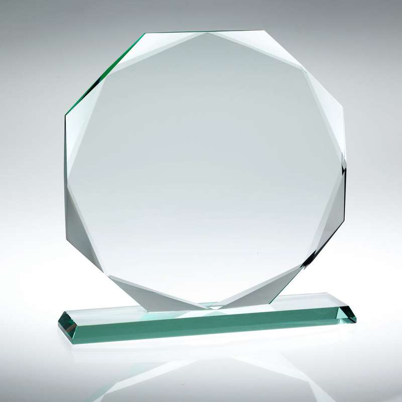 JADE GLASS OCTAGON IN QUALITY WOOD GIFT BOX (19mm THICK) – 10in