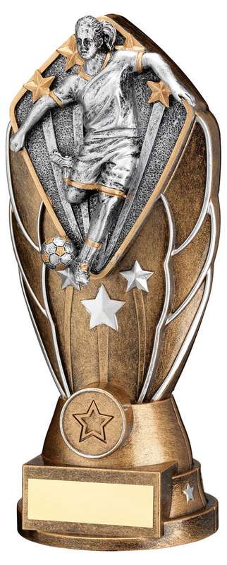 BZ/SILV DIAMOND COLUMN + FEMALE FOOTBALL DISC & PLATE (1in CEN) – 6.75in