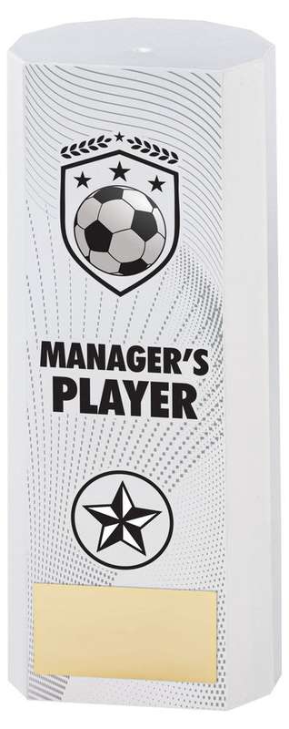 WHITE PLASTIC FILLED COLUMN FOOTBALL MANAGERS PLAYER (1in CEN) – 6in