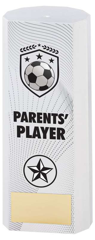WHITE PLASTIC FILLED COLUMN FOOTBALL PARENTS PLAYER (1in CEN) – 6in