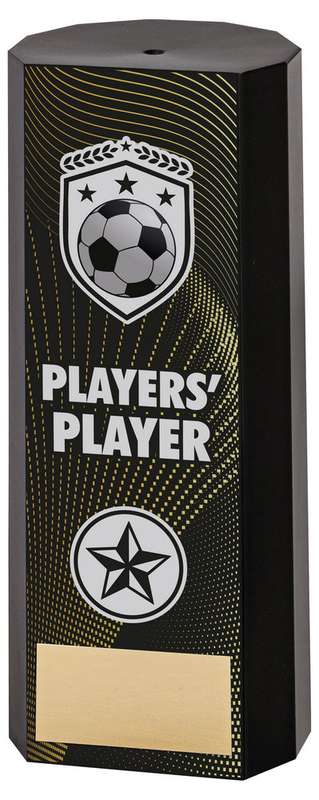 BLACK PLASTIC FILLED COLUMN FOOTBALL PLAYERS PLAYER (1in CEN) – 6in