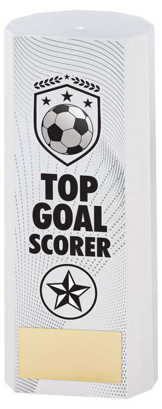 WHITE PLASTIC FILLED COLUMN FOOTBALL TOP GOAL SCORER (1in CEN) – 6in
