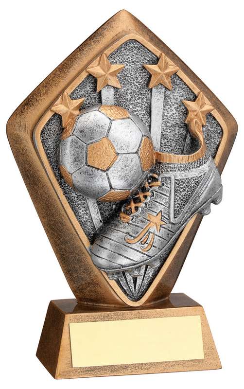 BRZ/GOLD DIAMOND HOLDER WITH FOOTBALL DISC AND PLATE – 5.25in