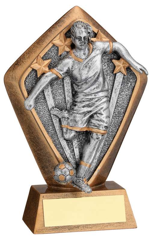 BRZ/GOLD DIAMOND HOLDER WITH FEMALE FOOTBALL DISC AND PLATE – 5.25in