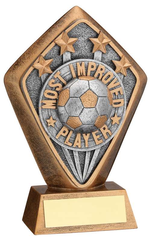 BRZ/GOLD DIAMOND HOLDER WITH MOST IMPROVED PLAYER DISC AND PLATE – 5.25in