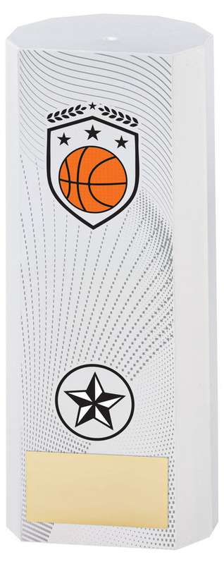 WHITE PLASTIC FILLED COLUMN BASKETBALL (1in CEN) – 6in