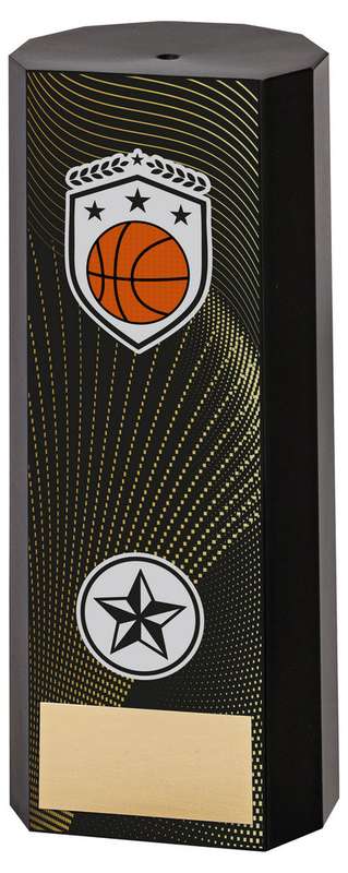 BLACK PLASTIC FILLED COLUMN BASKETBALL (1in CEN) – 6in